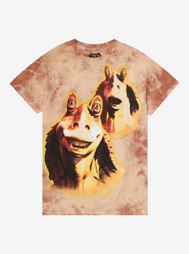 Star Wars Jar Jar Binks Tie-Dye Boyfriend Fit Girls T-Shirt | Hot 