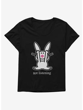 It's Happy Bunny Not Listening Womens T-Shirt Plus Size, , hi-res