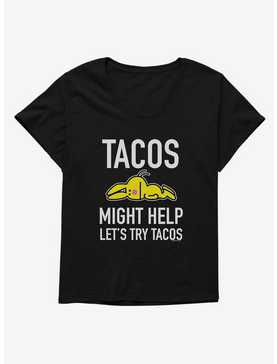 It's Happy Bunny Tacos Might Help Womens T-Shirt Plus Size, , hi-res