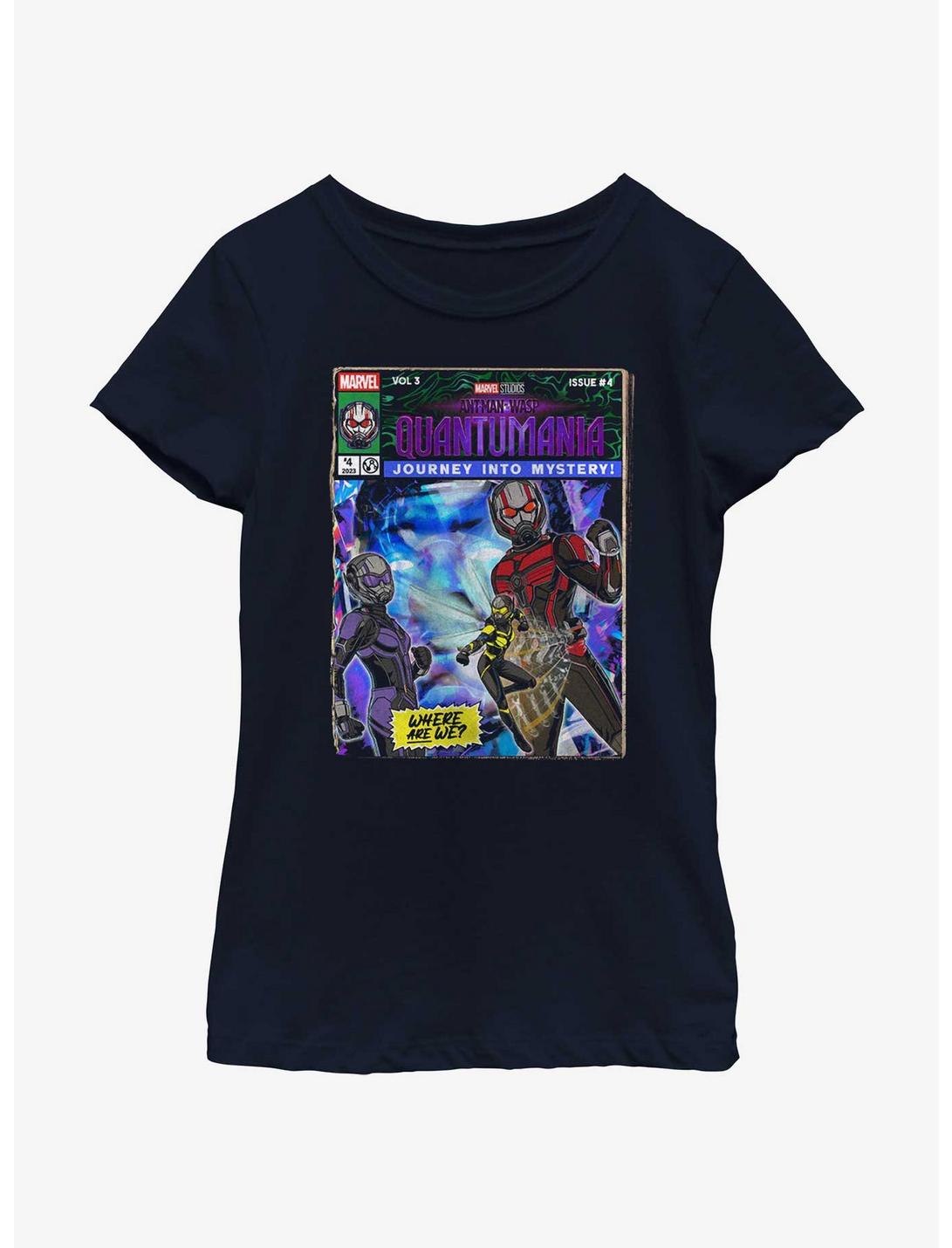 Marvel Ant-Man and the Wasp: Quantumania Journey Into Mystery Comic Cover Youth Girls T-Shirt, NAVY, hi-res