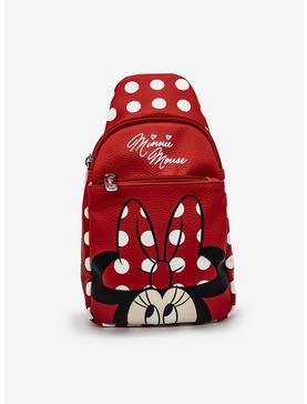 Disney Minnie Mouse Face Close Up with Polka Dots Crossbody Bag, , hi-res