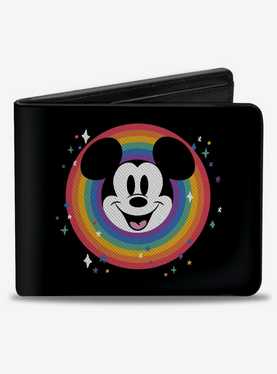 Disney Mickey Mouse Smiling Face and Pride Signature Bifold Wallet, , hi-res