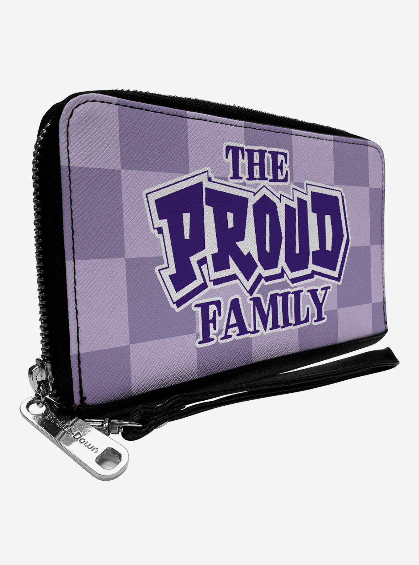 Disney The Proud Family Title Logo Checker Zip Around Wallet, , hi-res