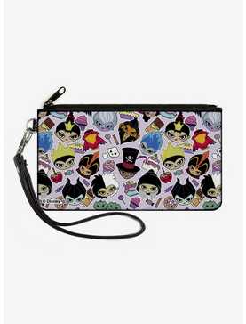 Disney Sweet Chibi Villain Faces and Icons Collage Zip Clutch Wallet, , hi-res