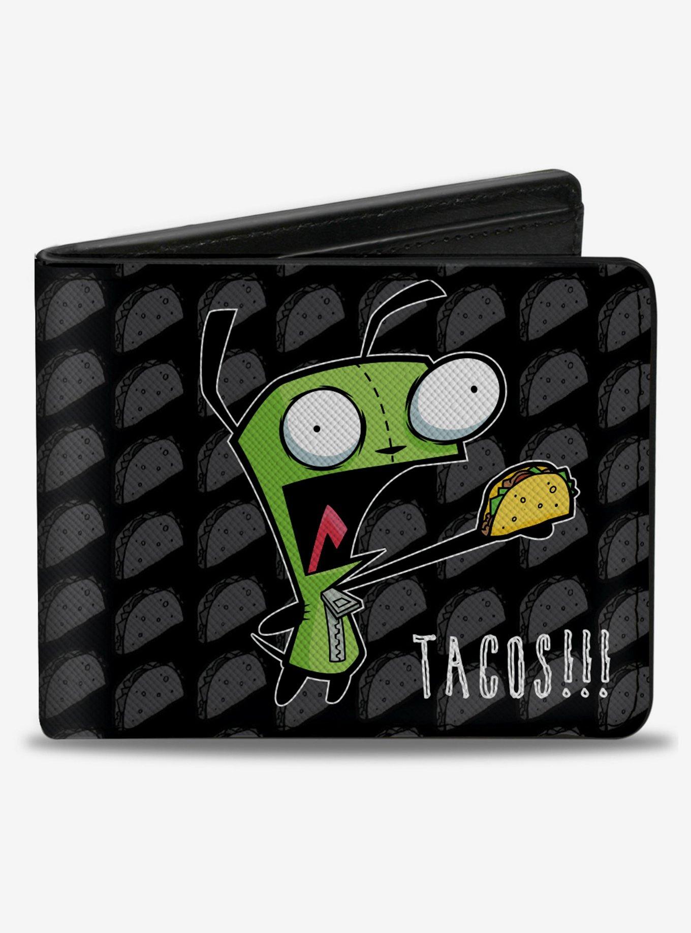 Invader Zim Gir Tacos Pose Taco Monogram Bifold Wallet Hot Topic 