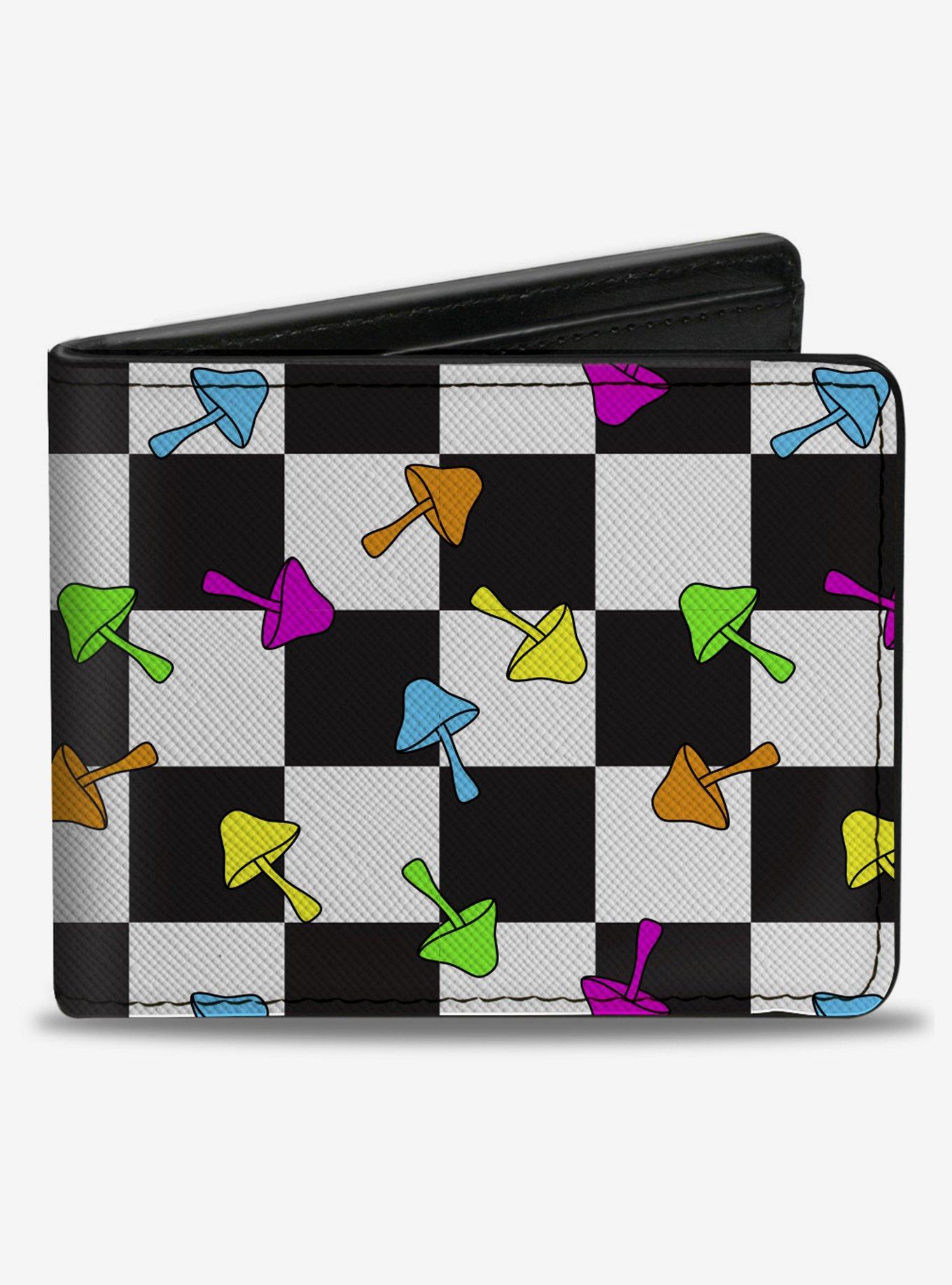 Mushrooms Scattered Checker Bifold Wallet, , hi-res