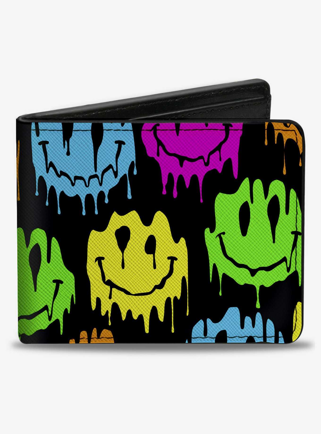 Smiley Face Melted Repeat Bifold Wallet, , hi-res
