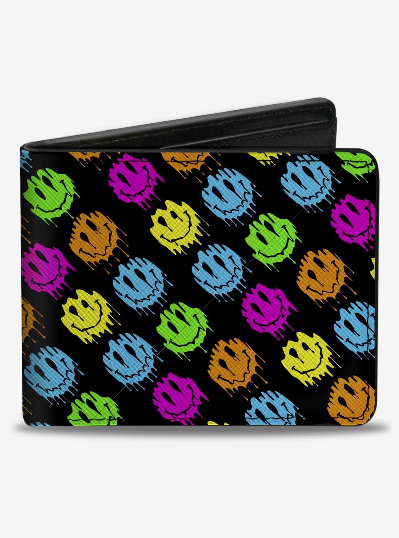 Smiley Faces Melted Mini Repeat Angle Bifold Wallet