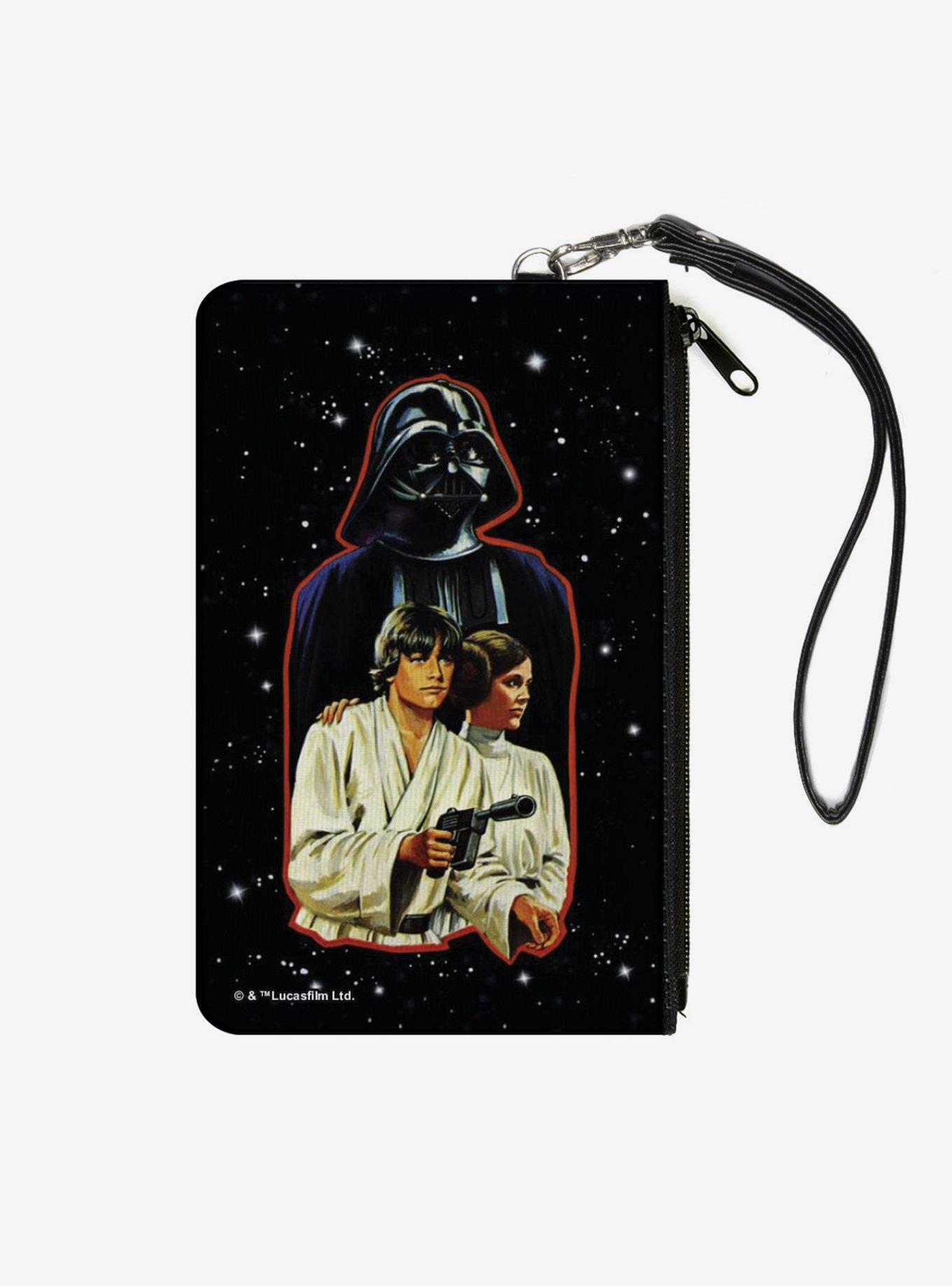 Star Wars Darth Vader Luke Skywalker Princess Leia Canvas Zip Clutch Wallet, , hi-res