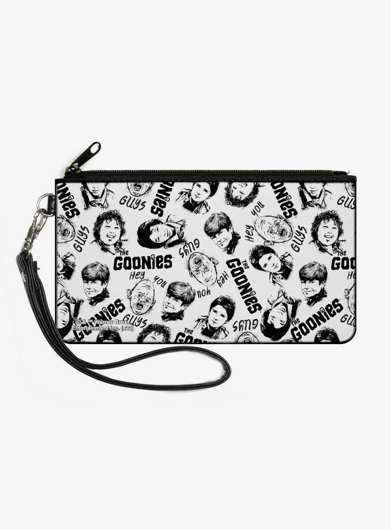 The Goonies Character Face Sketch Collage Canvas Zip Clutch Wallet, , hi-res