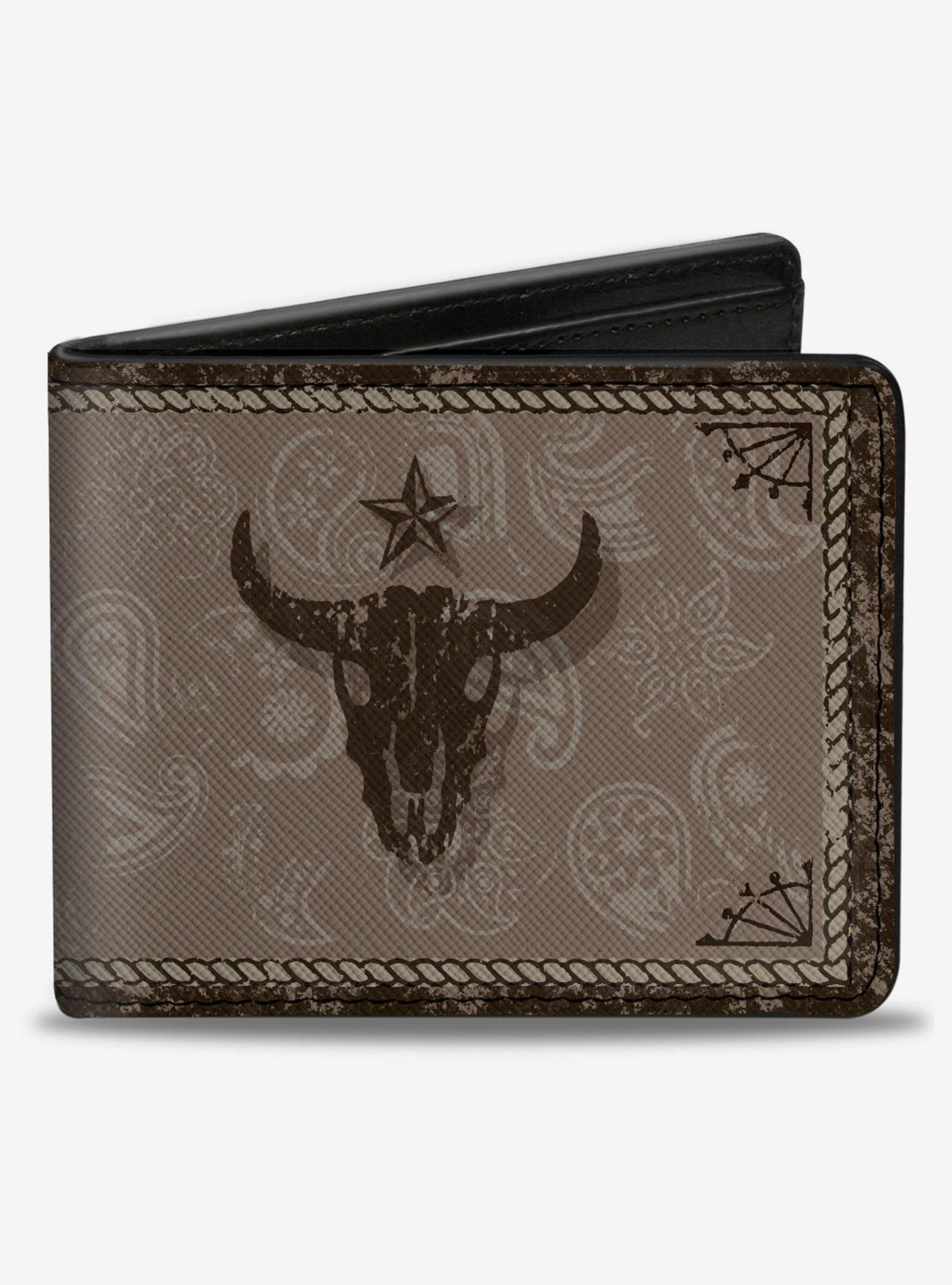 Western Cowboy Icons Collage Bifold Wallet, , hi-res