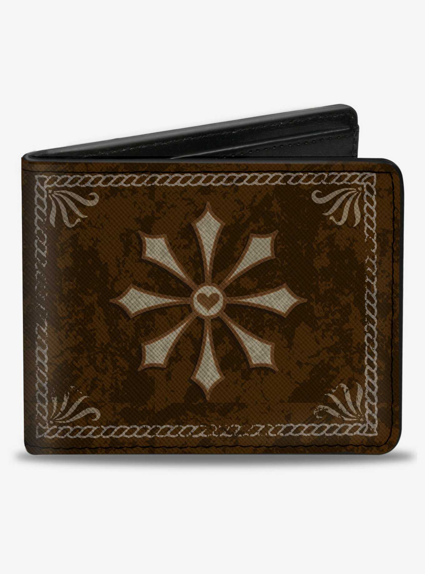 Western Whiskey Heart Repeat Bifold Wallet, , hi-res