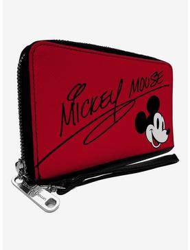 Disney Mickey Mouse Autograph and Smiling Face Zip Around Wallet, , hi-res
