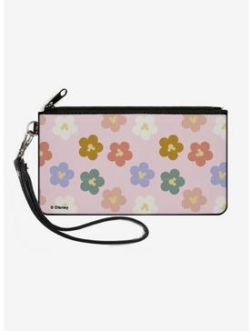 Disney Mickey Mouse Ears Icon Flowers Pastel Canvas Zip Clutch Wallet, , hi-res