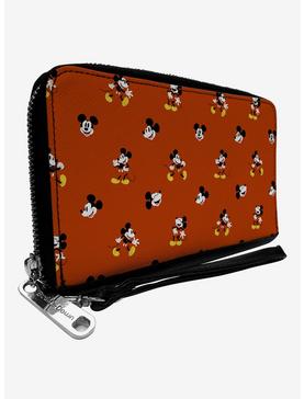 Disney Mickey Mouse Poses and Expressions Scattered Red Zip Around Wallet, , hi-res