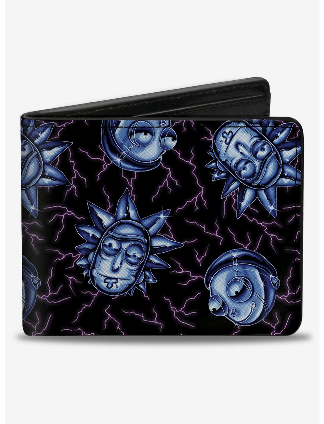 Rick and Morty Electric Faces Scattered Bifold Wallet, , hi-res