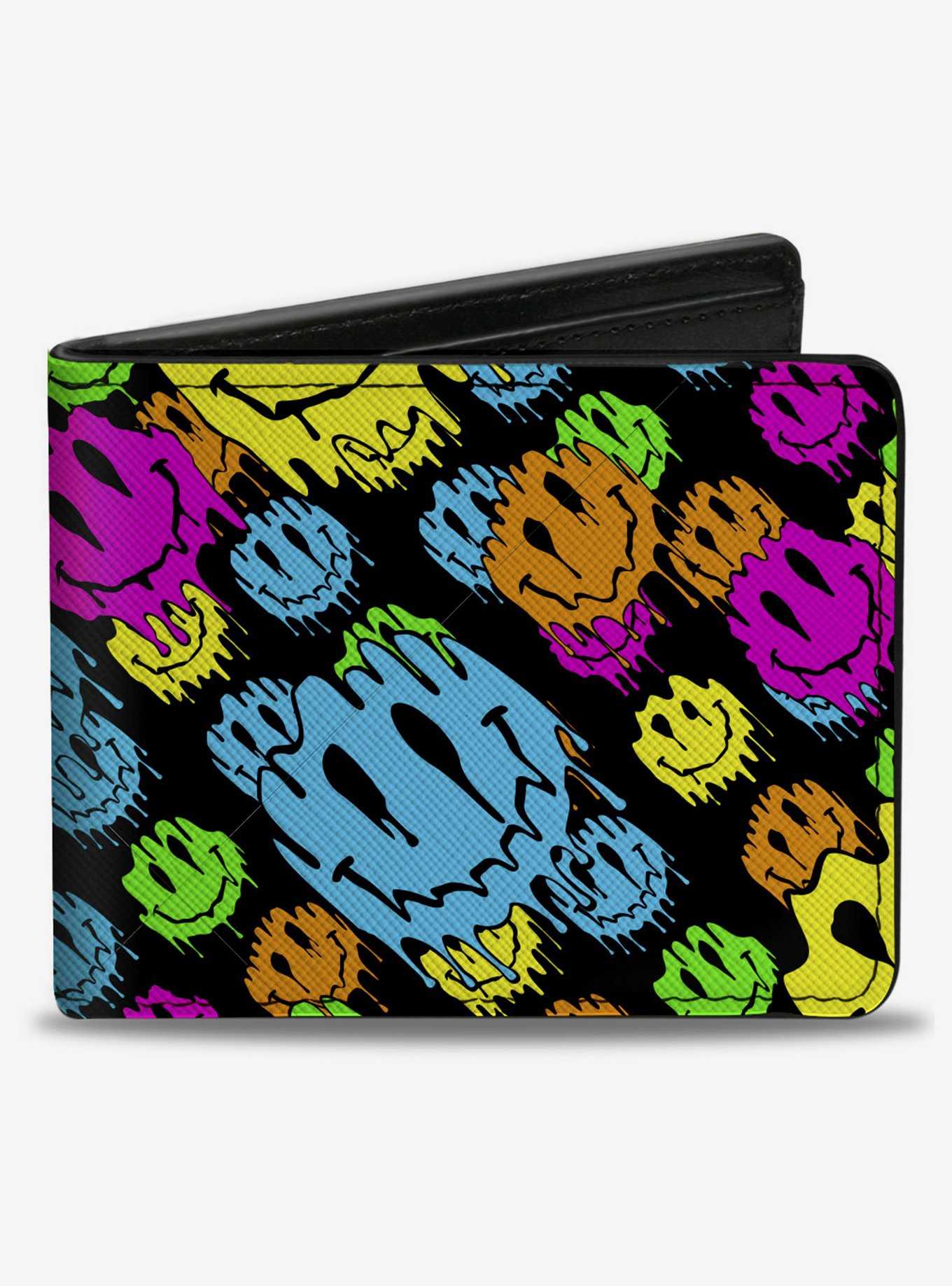 Smiley Faces Melted Stacked Bifold Wallet, , hi-res