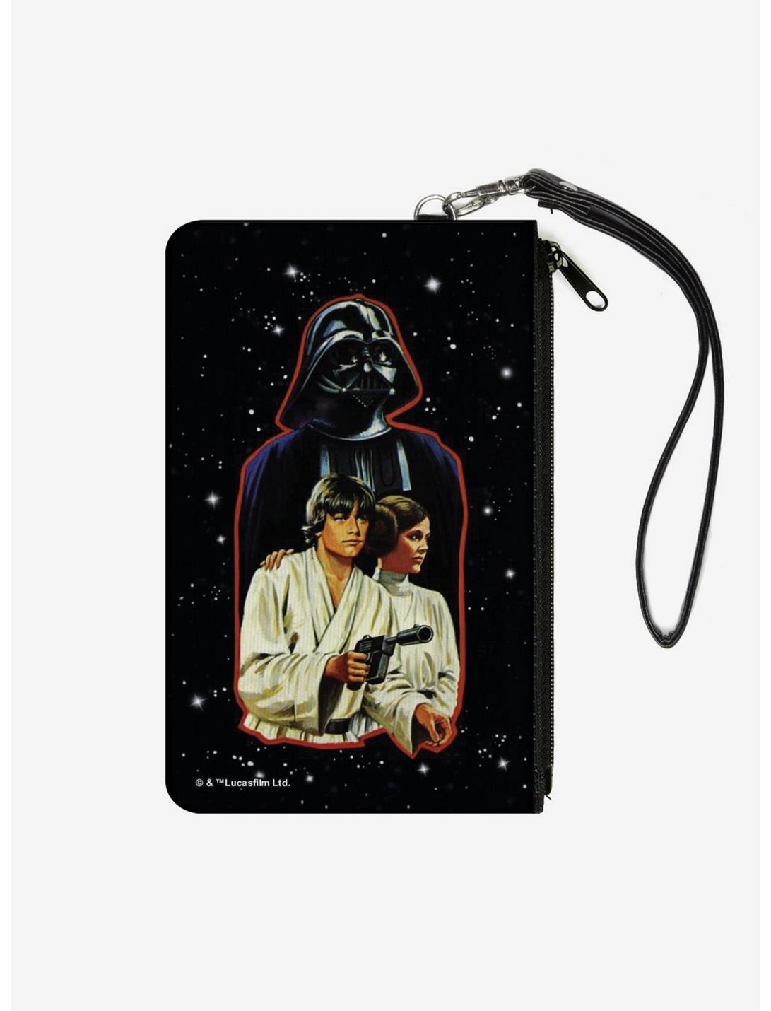 Star Wars Darth Vader Luke Skywalker Princess Leia Canvas Zip Clutch Wallet, , hi-res