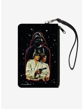 Plus Size Star Wars Darth Vader Luke Skywalker Princess Leia Canvas Zip Clutch Wallet, , hi-res