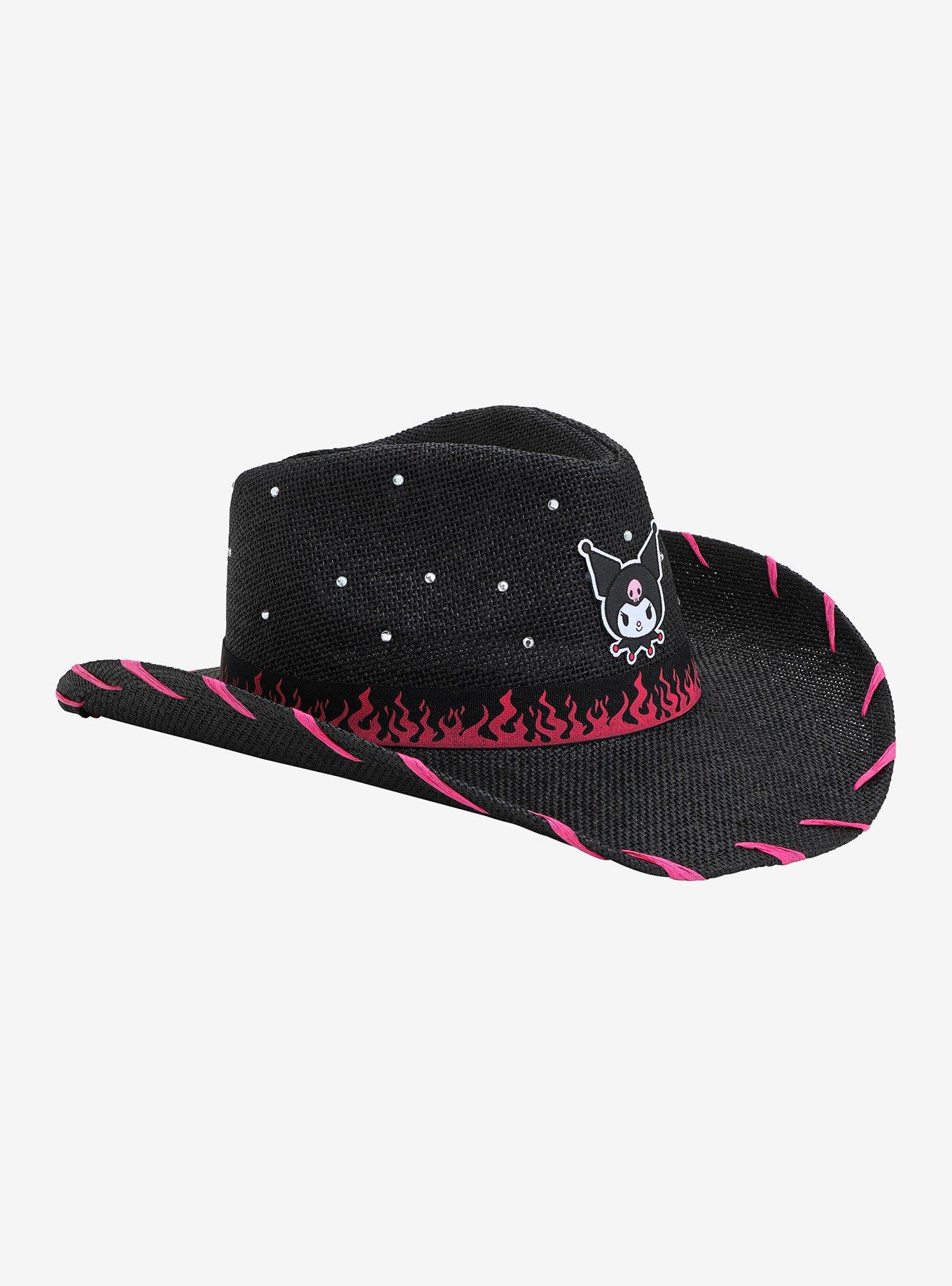 Kuromi Flames Woven Cowboy Hat, , hi-res