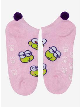 Keroppi Flower Pom No-Show Grip Socks, , hi-res