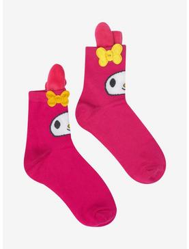 My Melody 3D Ears & Bow Ankle Socks, , hi-res