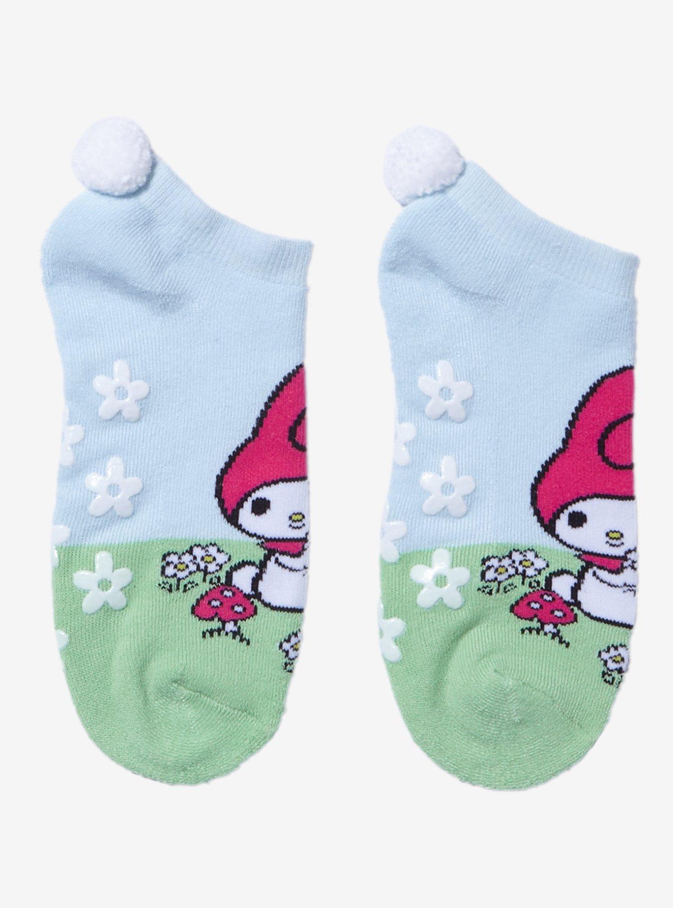 My Melody Garden Pom Pom No Show Socks