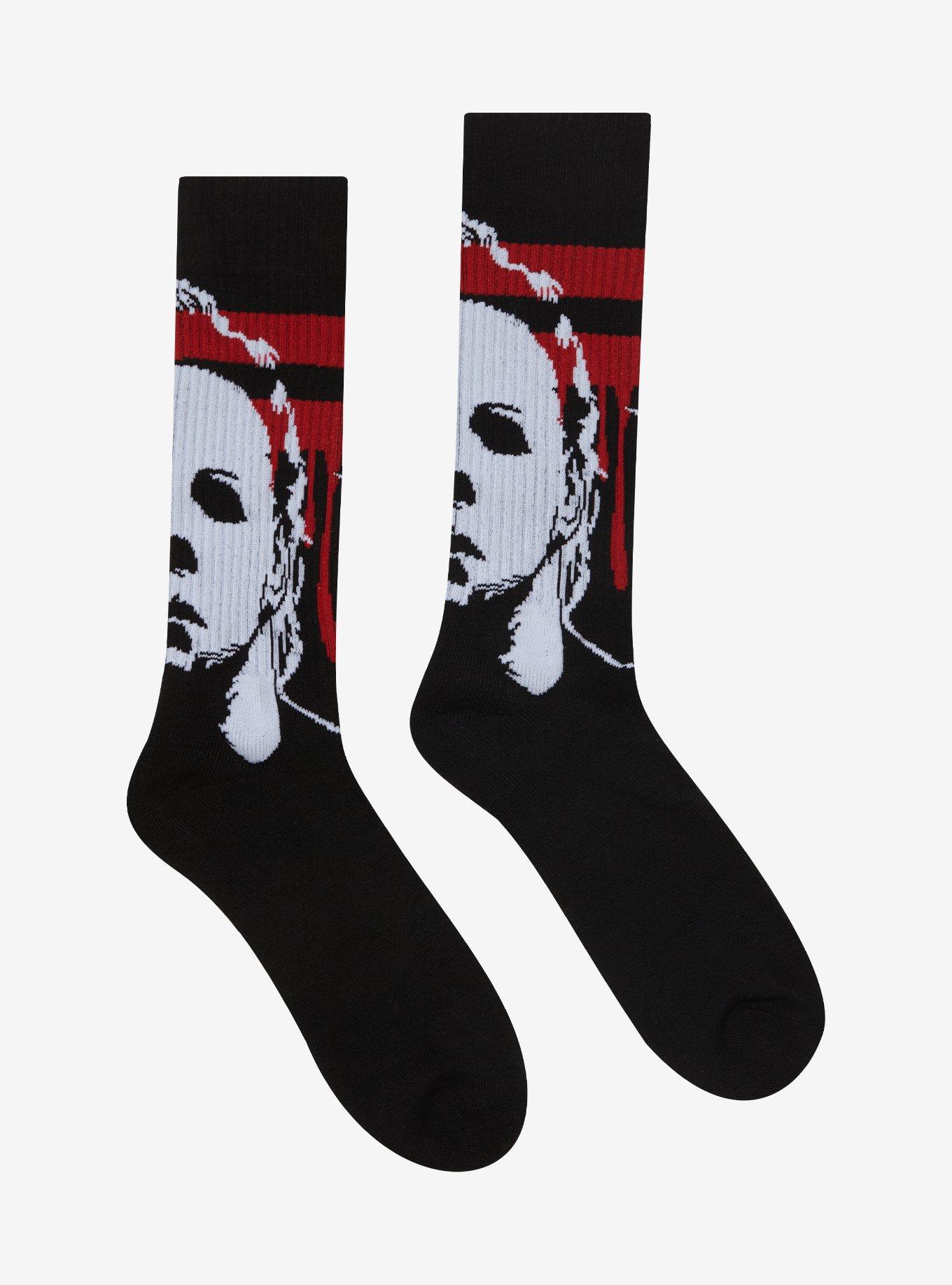 Halloween Michael Myers Blood Drip Crew Socks, , hi-res