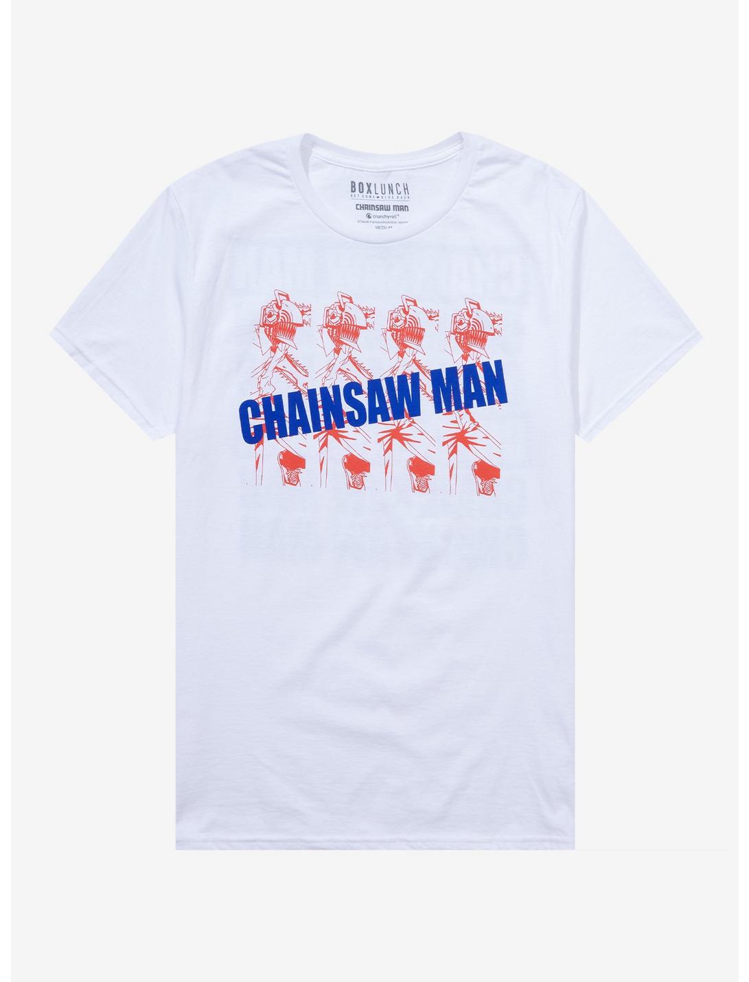 Chainsaw Man Tonal Graphics T-Shirt - BoxLunch Exclusive, WHITE, hi-res