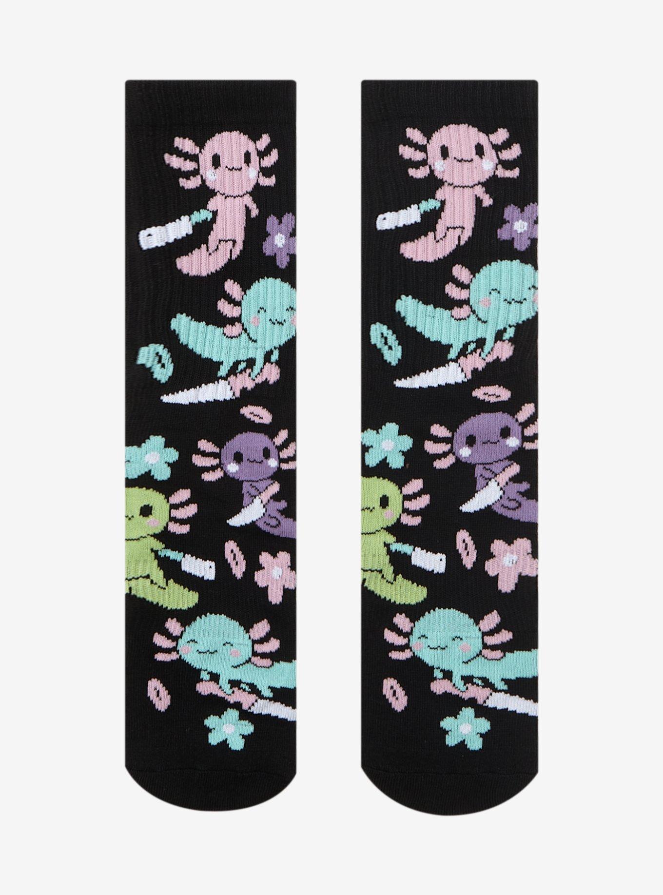 Axolotls With Knives Crew Socks, , hi-res