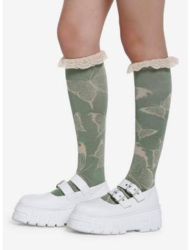 Grunge Butterfly Knee-High Socks, , hi-res