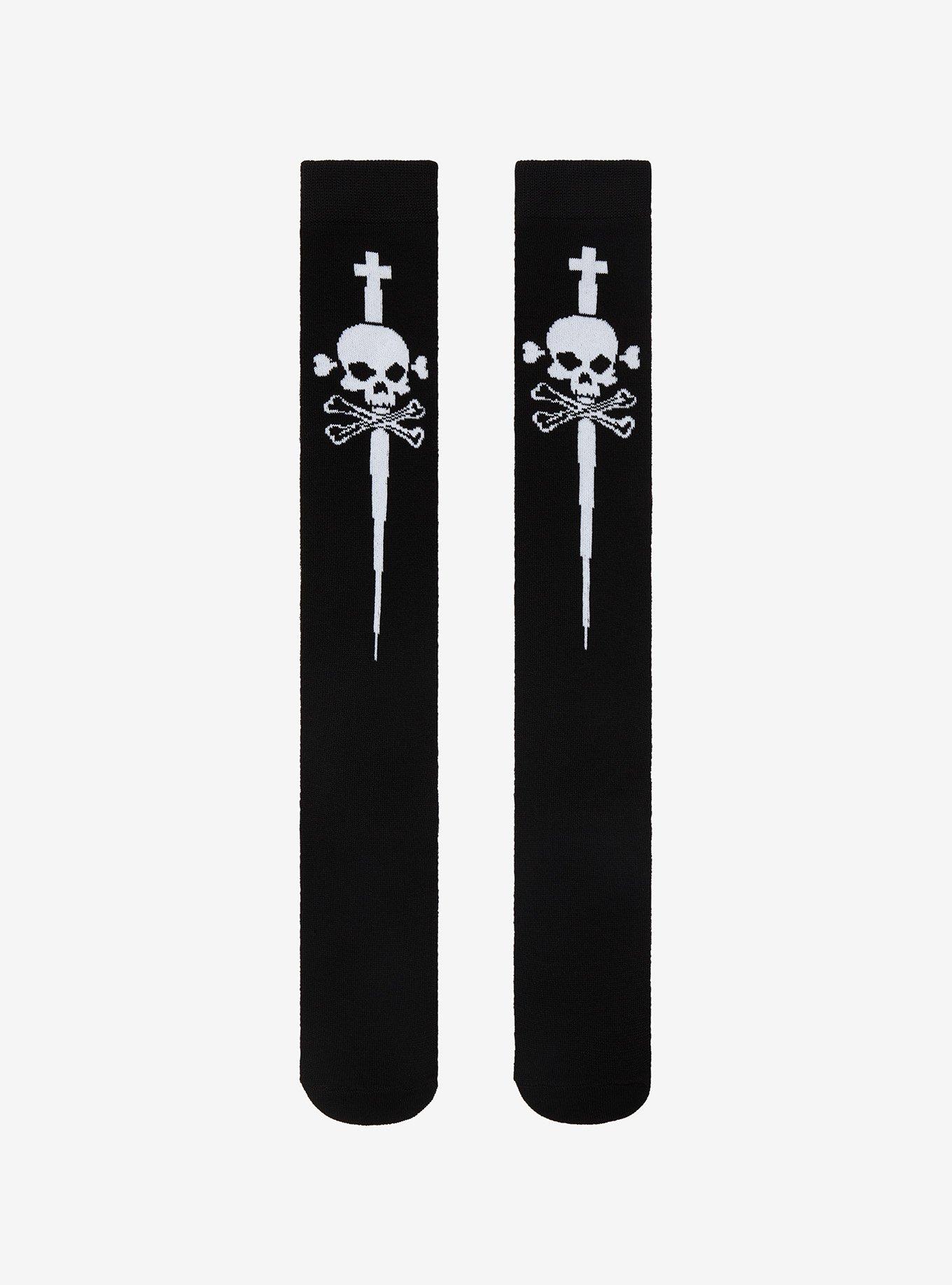 Skull Dagger Knee-High Socks, , hi-res