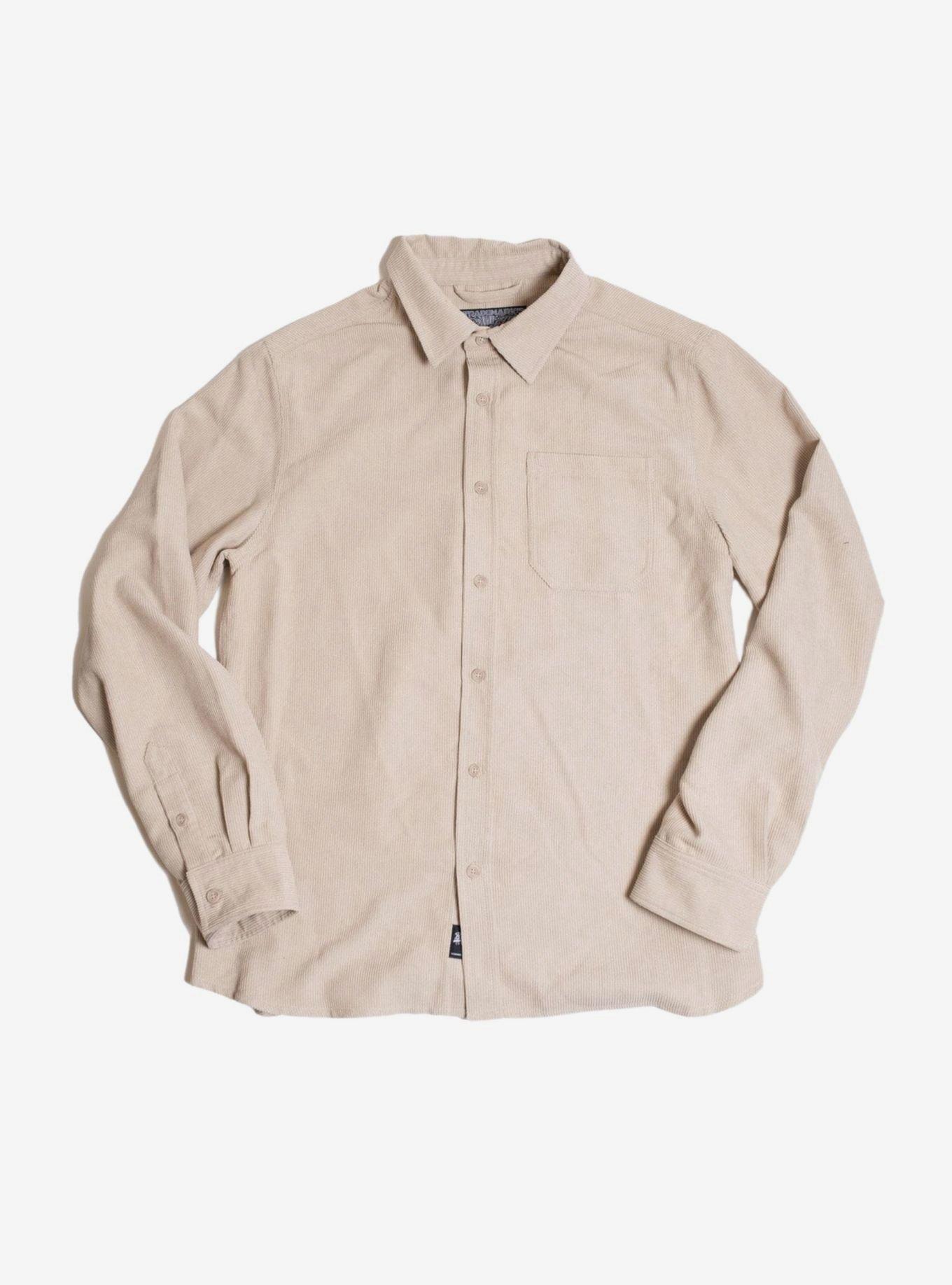 Khaki Corduroy Button-Up | Hot Topic