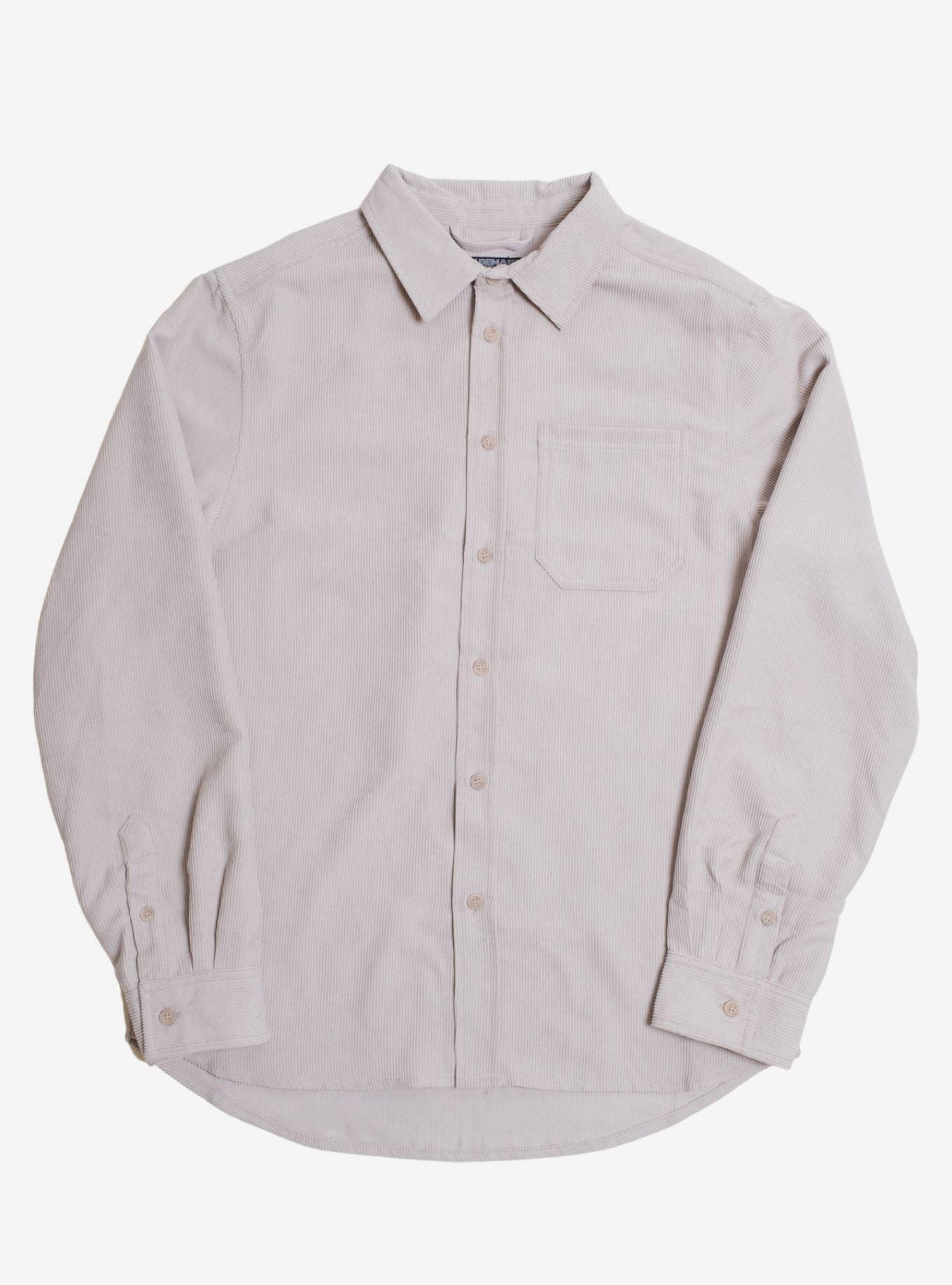 Light Grey Corduroy Button-Up, GREY, hi-res