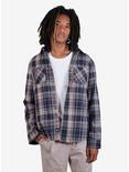 Navy Thermal Lined Flannel Shacket, BLUE, hi-res