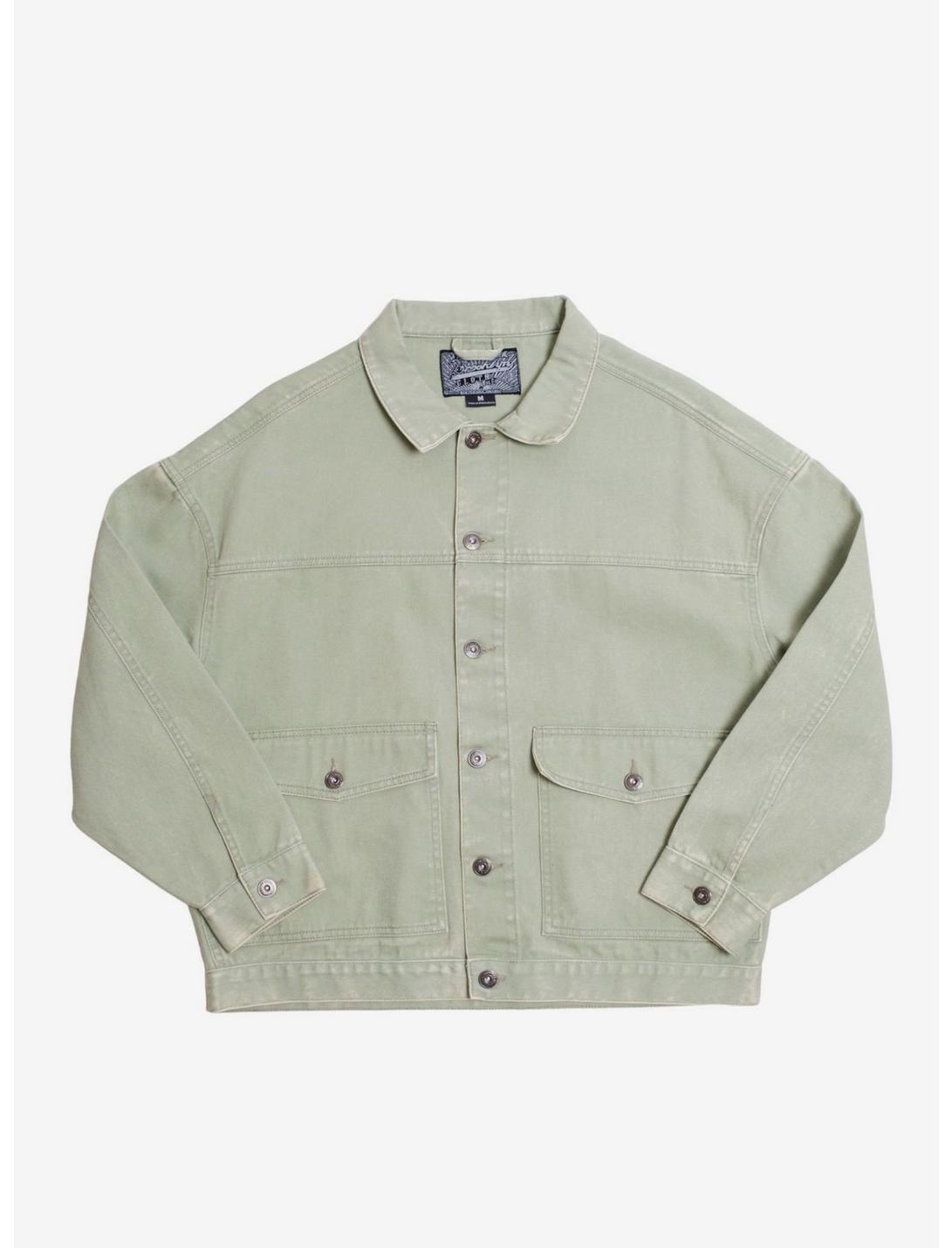 Sage Bull Denim Workwear Jacket, GREEN, hi-res