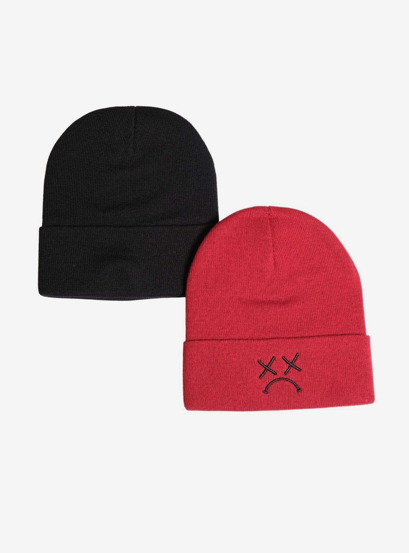Xx Sad Face Beanie 2 Pack, , hi-res
