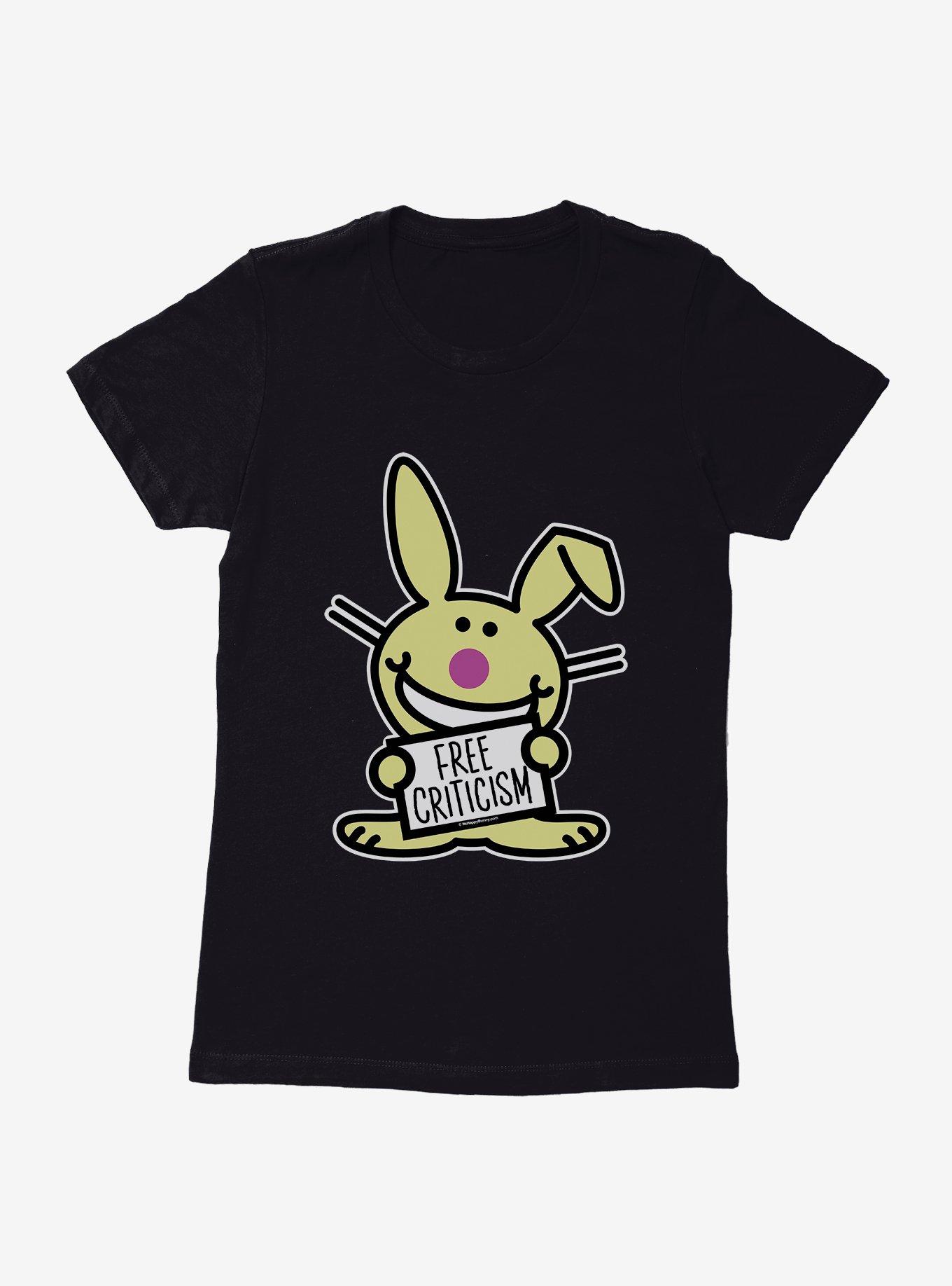 It's Happy Bunny Free Criticism Womens T-Shirt, , hi-res