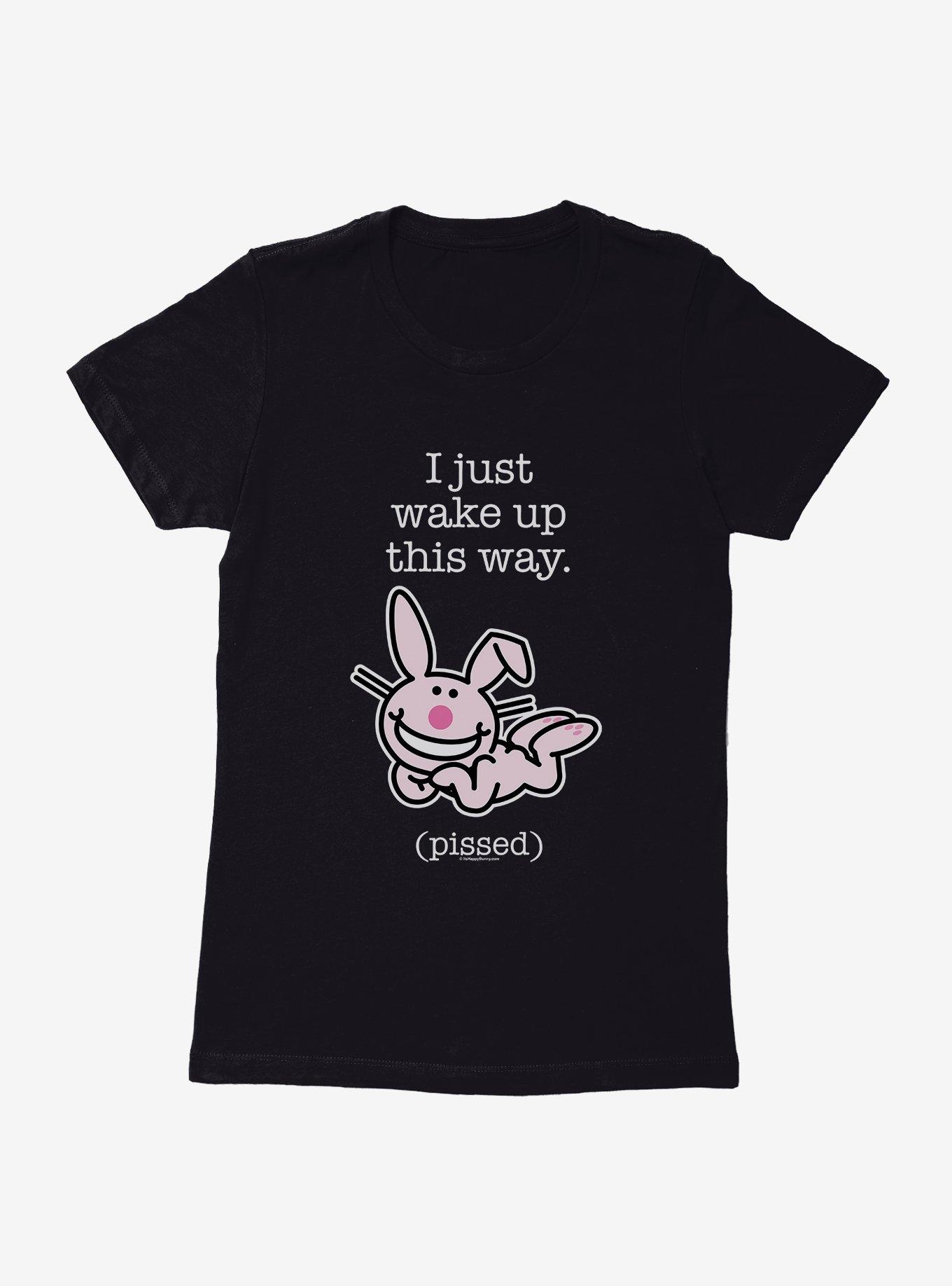 [POT] WackyBunny T-shirt ★大人気★ It's Happy Bunny I Wake Up Pissed Womens T-Shirt | BoxLunch