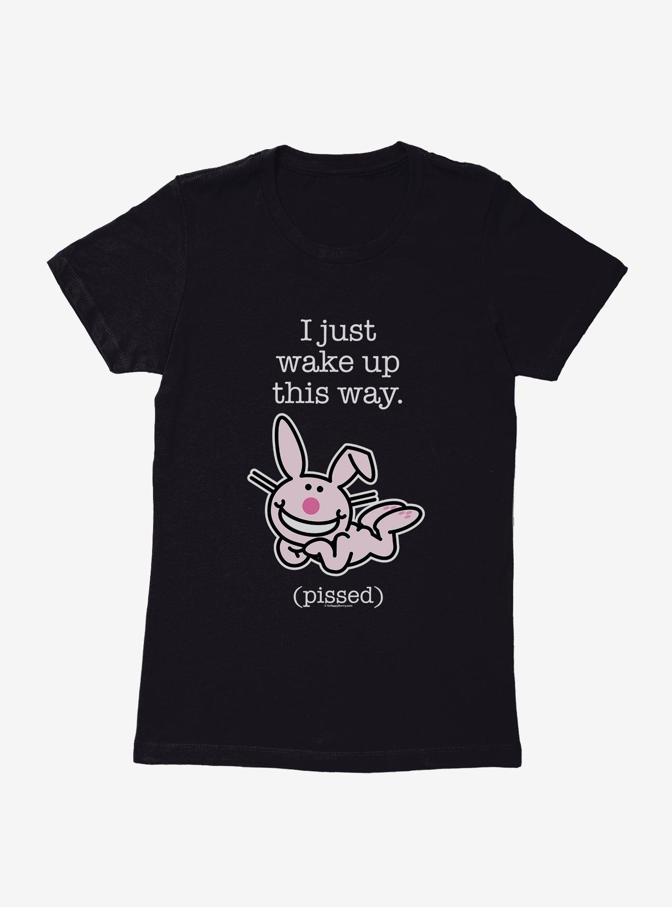 It's Happy Bunny I Wake Up Pissed Womens T-Shirt, , hi-res