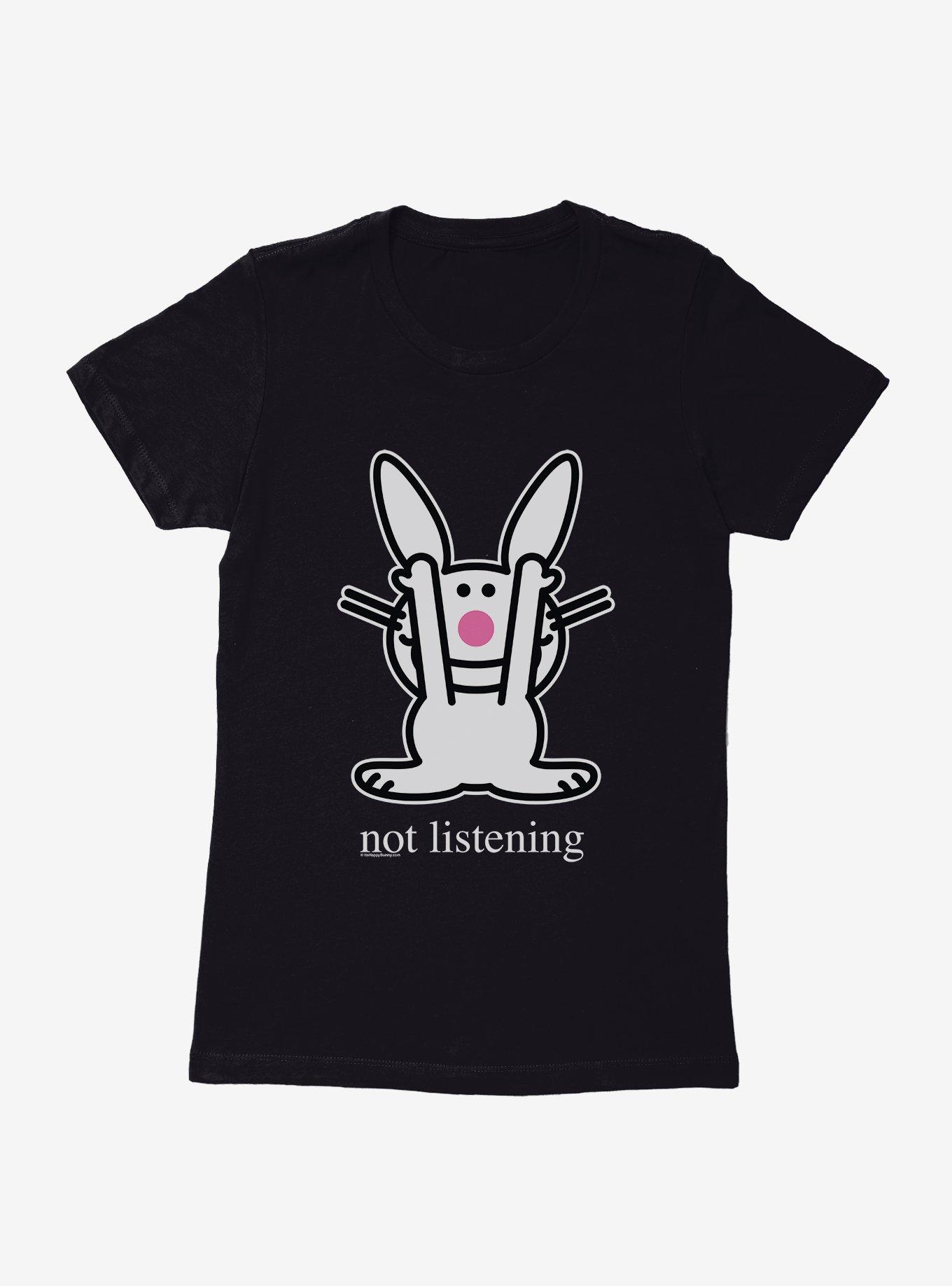 It's Happy Bunny Not Listening Womens T-Shirt, , hi-res