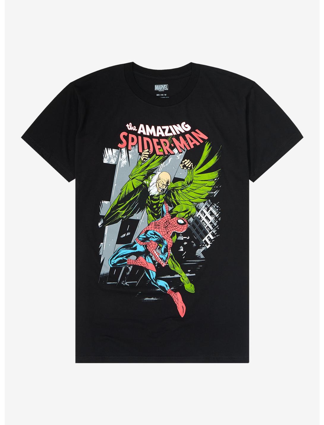 Marvel The Amazing Spider-Man Vulture Battle T-Shirt, BLACK, hi-res