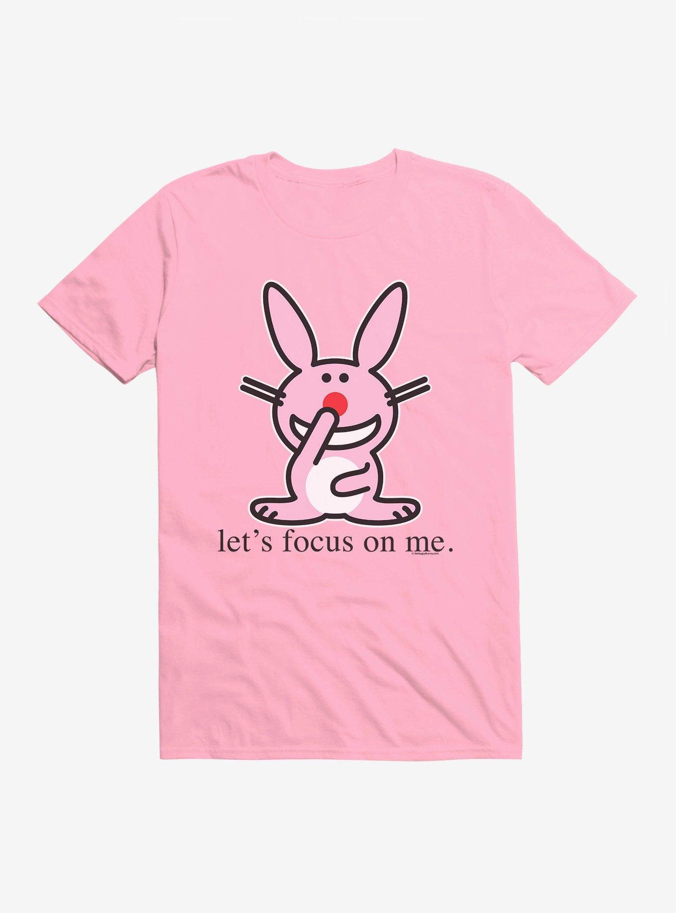 It's Happy Bunny Focus On Me T-Shirt, LIGHT PINK, hi-res