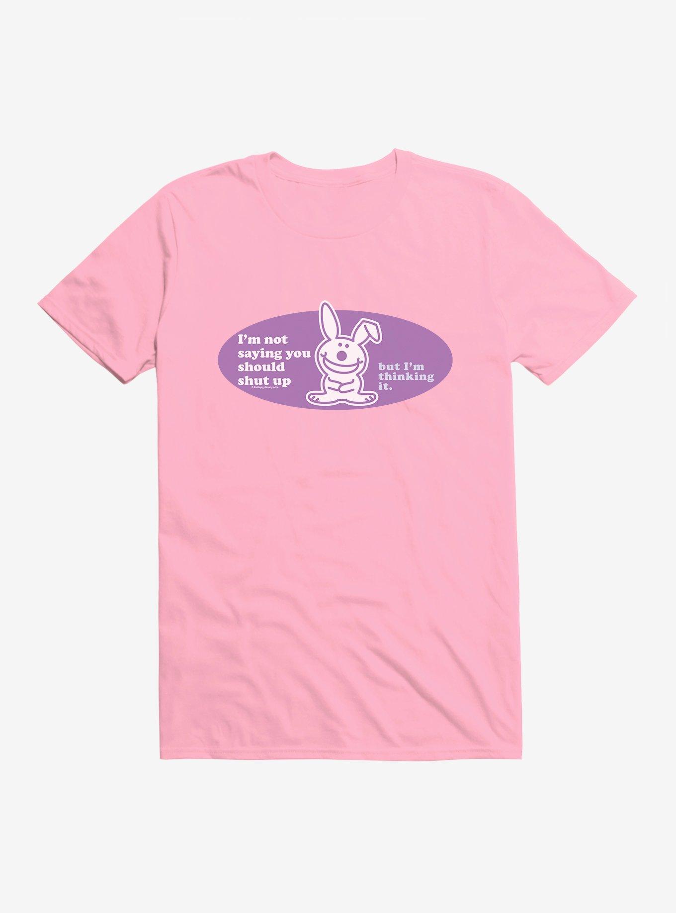 It's Happy Bunny You Should Shut Up T-Shirt, LIGHT PINK, hi-res