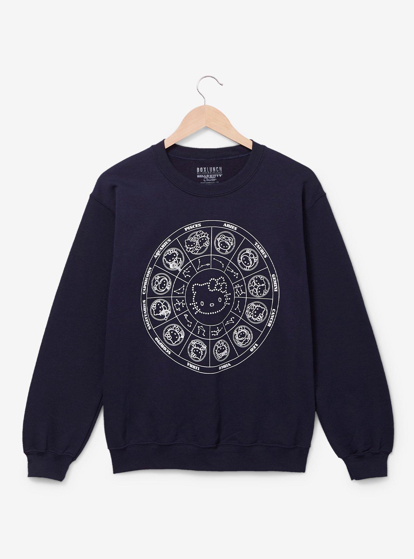 Sanrio Hello Kitty Zodiac Chart Crewneck - BoxLunch Exclusive, NAVY, hi-res