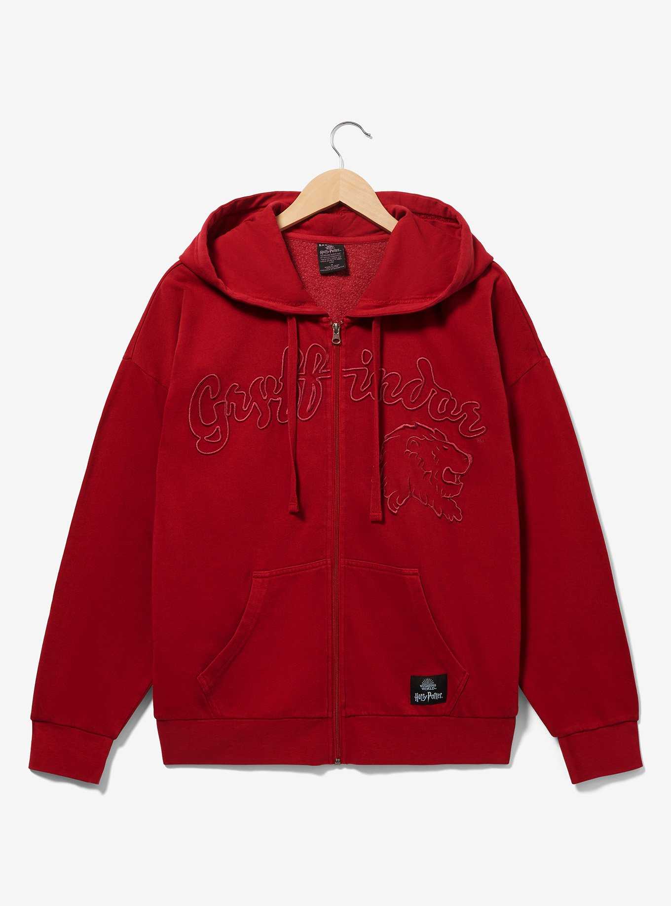 Harry Potter Gryffindor Logo Zippered Hoodie - BoxLunch Exclusive, , hi-res