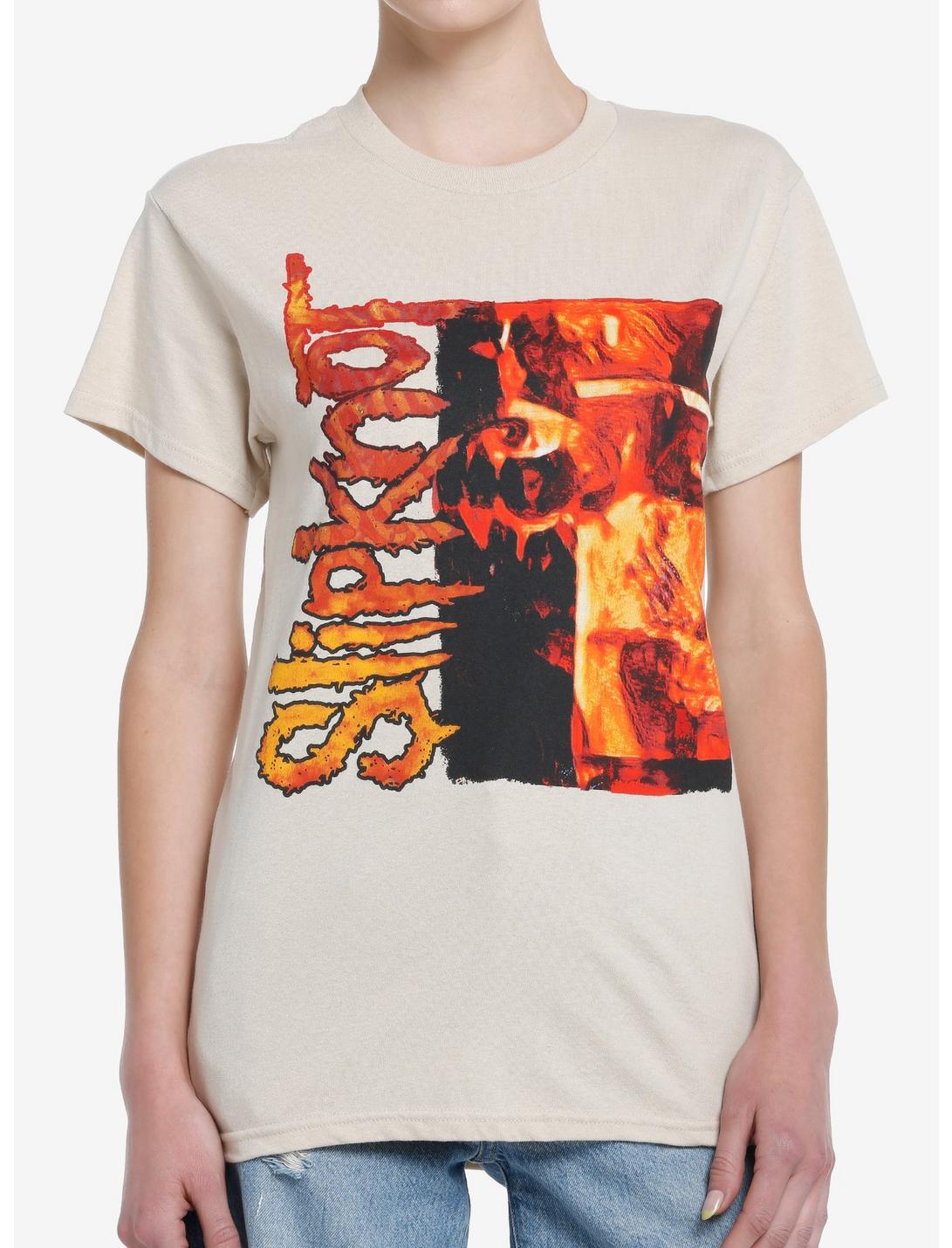 Slipknot Flame Eyes Boyfriend Fit Girls T-Shirt, BEIGE, hi-res