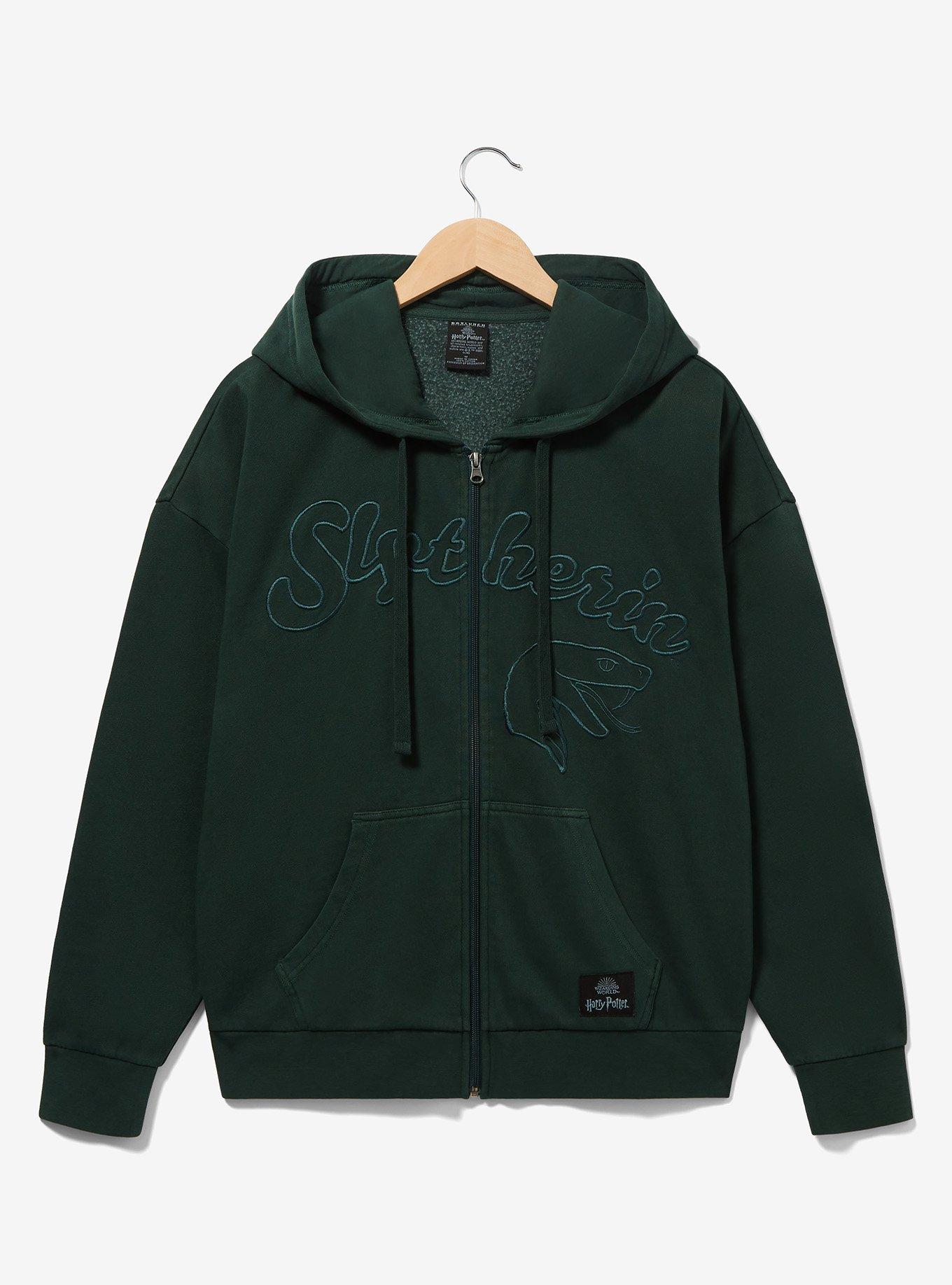 Harry Potter Slytherin Logo Zippered Hoodie - BoxLunch Exclusive, , hi-res