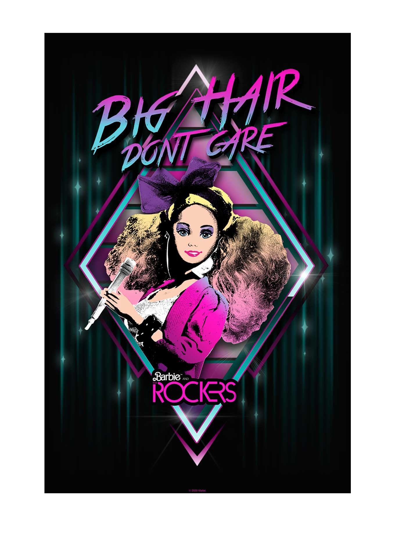 Barbie 80's Rockers Big Hair Don't Care Poster, WHITE, hi-res