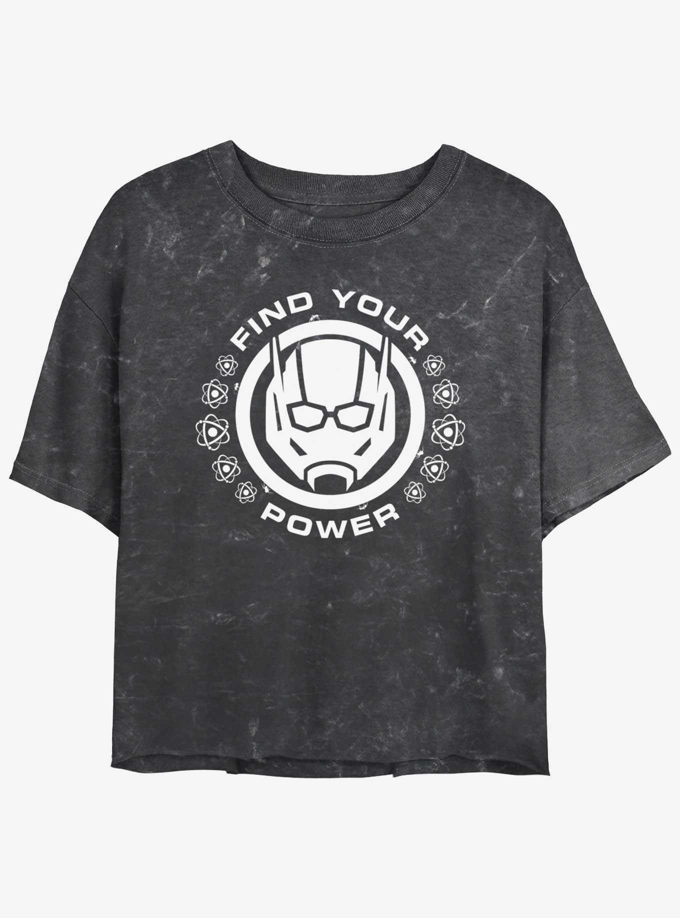 Marvel Ant-Man and the Wasp: Quantumania Find Your Power Badge Mineral Wash Womens Crop T-Shirt, , hi-res